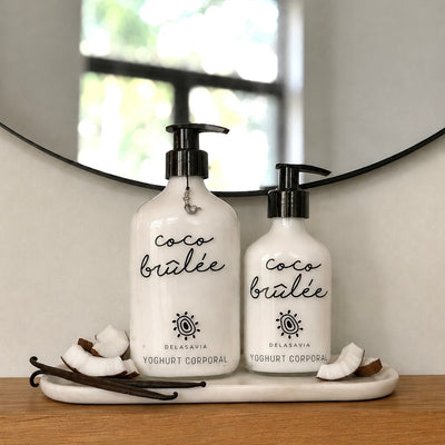 NUEVO YOGHURT CORPORAL COCO BRULLE , Hidratación y fragancia prolongada con pantenol, aloe vera y argán.