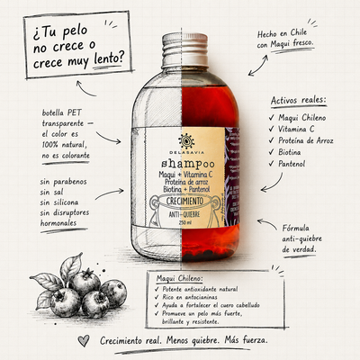 Shampoo Crecimiento Anti-quiebre Maqui + Vitamina C + Biotina + Panthenol