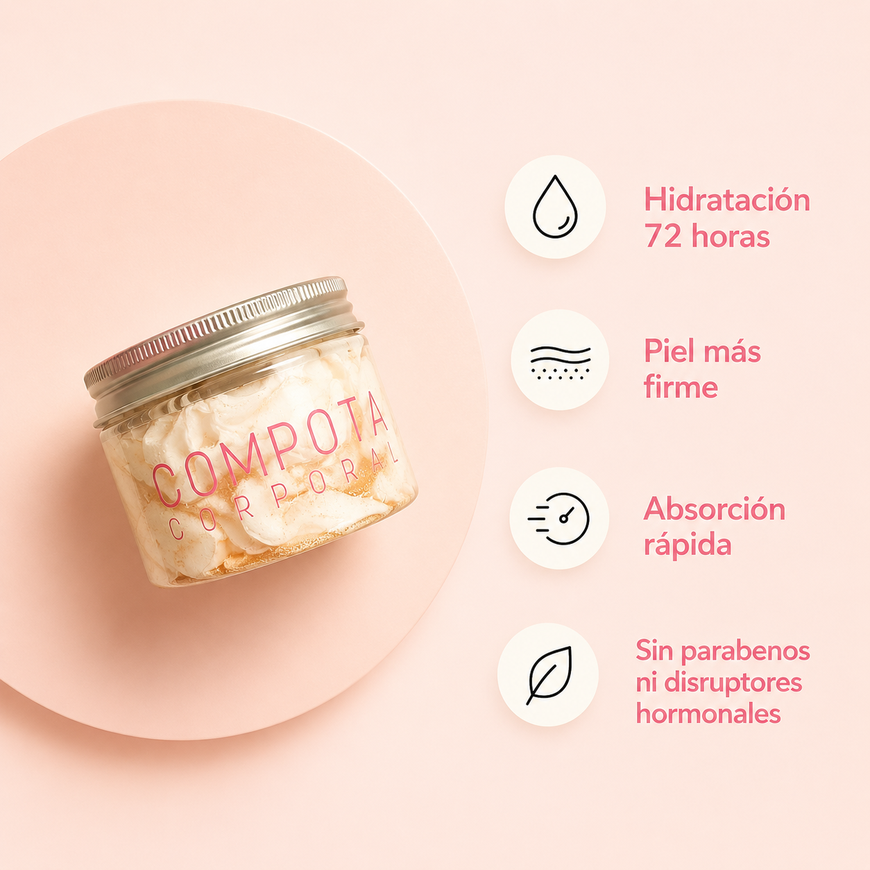 Compota corporal Pétalos de Rosas: REAFIRMANTE Y EXTRA NUTRITIVA