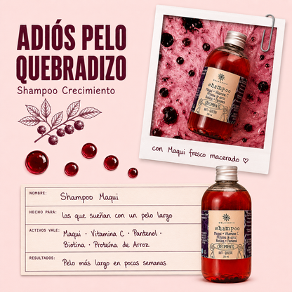 Shampoo Crecimiento Anti-quiebre Maqui + Vitamina C + Biotina + Panthenol
