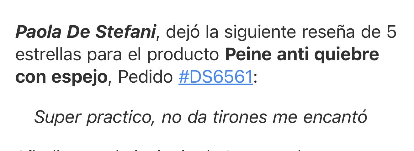 Peine anti quiebre con espejo