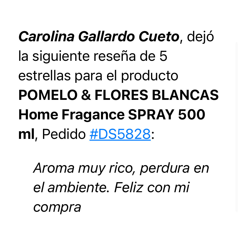 POMELO &amp; FLORES BLANCAS  Home Fragance SPRAY 500 ml