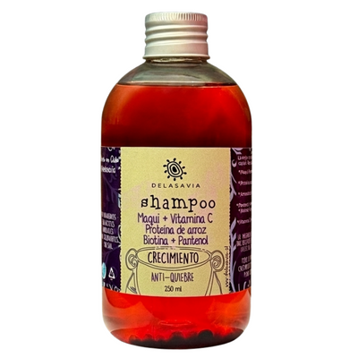 NUEVO PACK CRECIMIENTO, ANTIQUIEBRE Y VITAMINA C: shampoo maqui+ bálsamo maqui + peine antiquiebre de REGALO