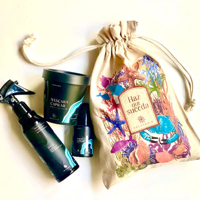 PACK TRATAMIENTO HIDRATANTE: Máscara  + hair spray + serum + bolsa GRATIS