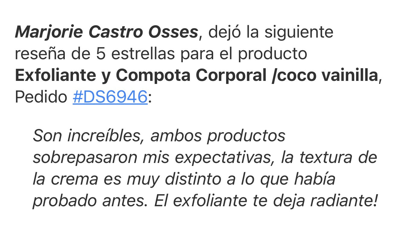 Exfoliante y Compota Corporal /coco vainilla