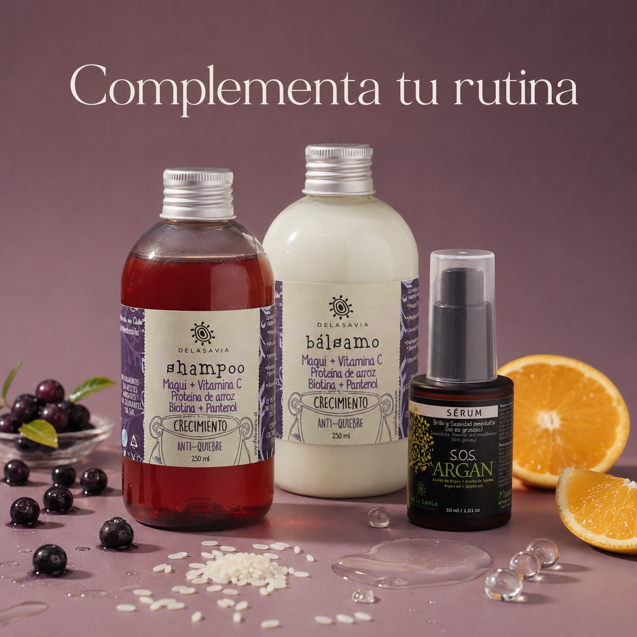 Shampoo Crecimiento Anti-quiebre Maqui + Vitamina C + Biotina + Panthenol