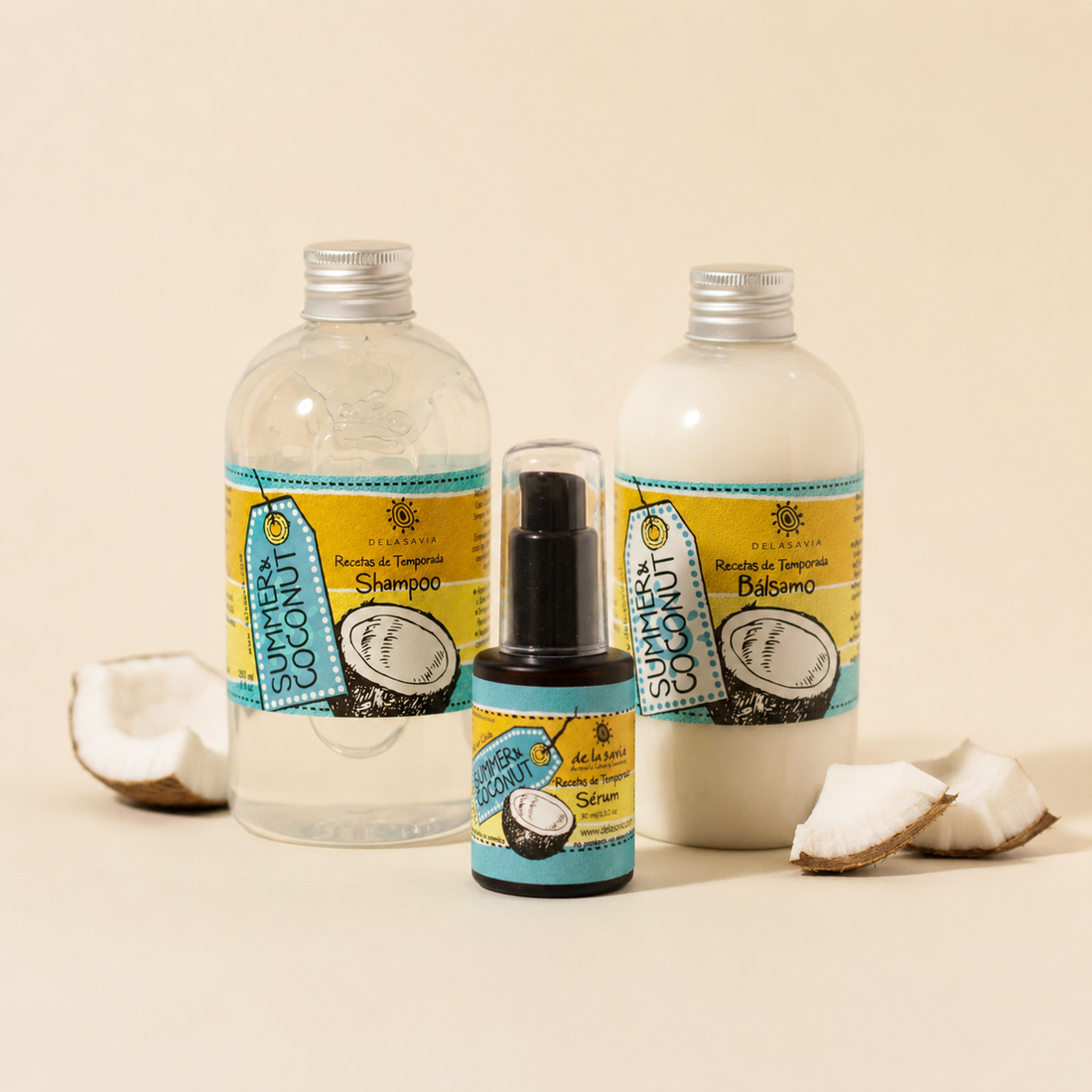 Pack ADIÓS FRIZZ: Shampoo + Bálsamo + Serum (Summer Coconut)