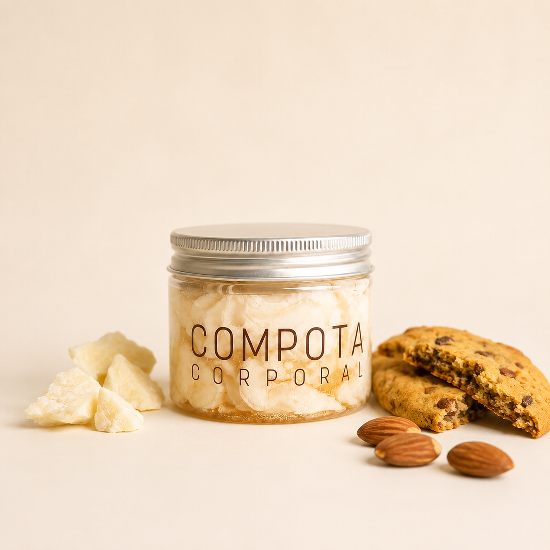 Compota corporal Almond cookie. REAFIRMANTE Y NUTRICIÓN 72 HRS