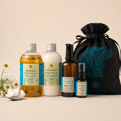 Pack Playera Glow Total : Shampoo y Bálsamo + Serum + Aceite Corporal