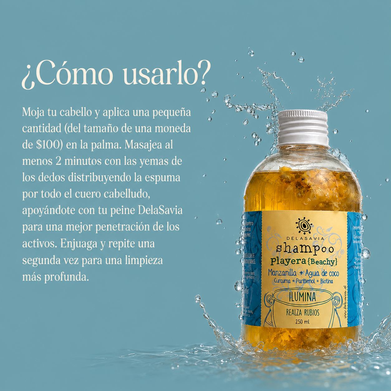 Shampoo Iluminador Rubios Playeras: Manzanilla y Aloe