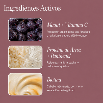 Bálsamo Crecimiento Anti-Quiebre Maqui + Vitamina C + Biotina + Panthenol