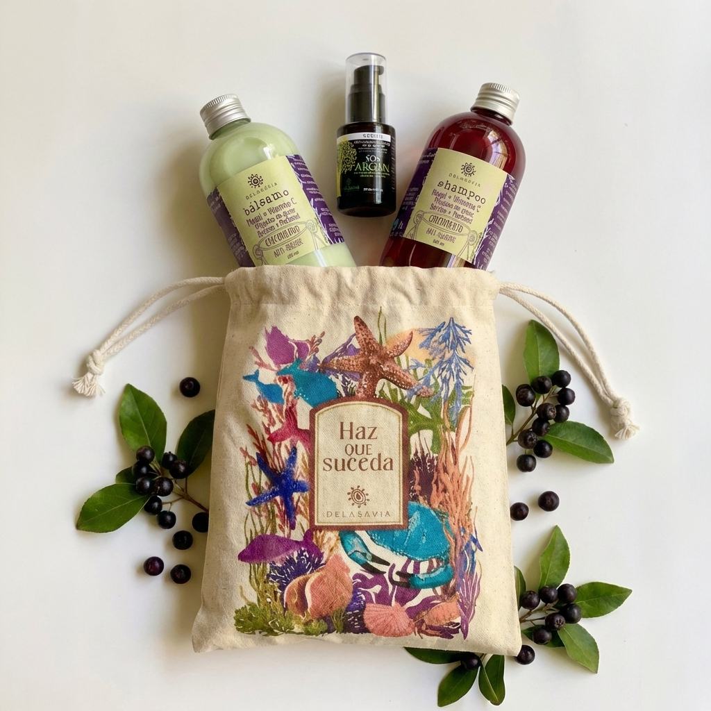 PACK CRECIMIENTO  & VITAMINA C: Shampo maqui + bálsamo maqui + serum argan + bolsa GRATIS