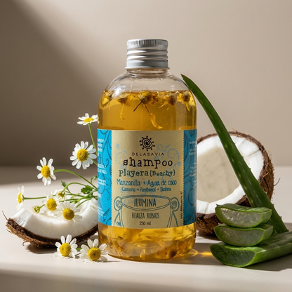 SHAMPOO Iluminador Rubios Playeras | Manzanilla y Aloe